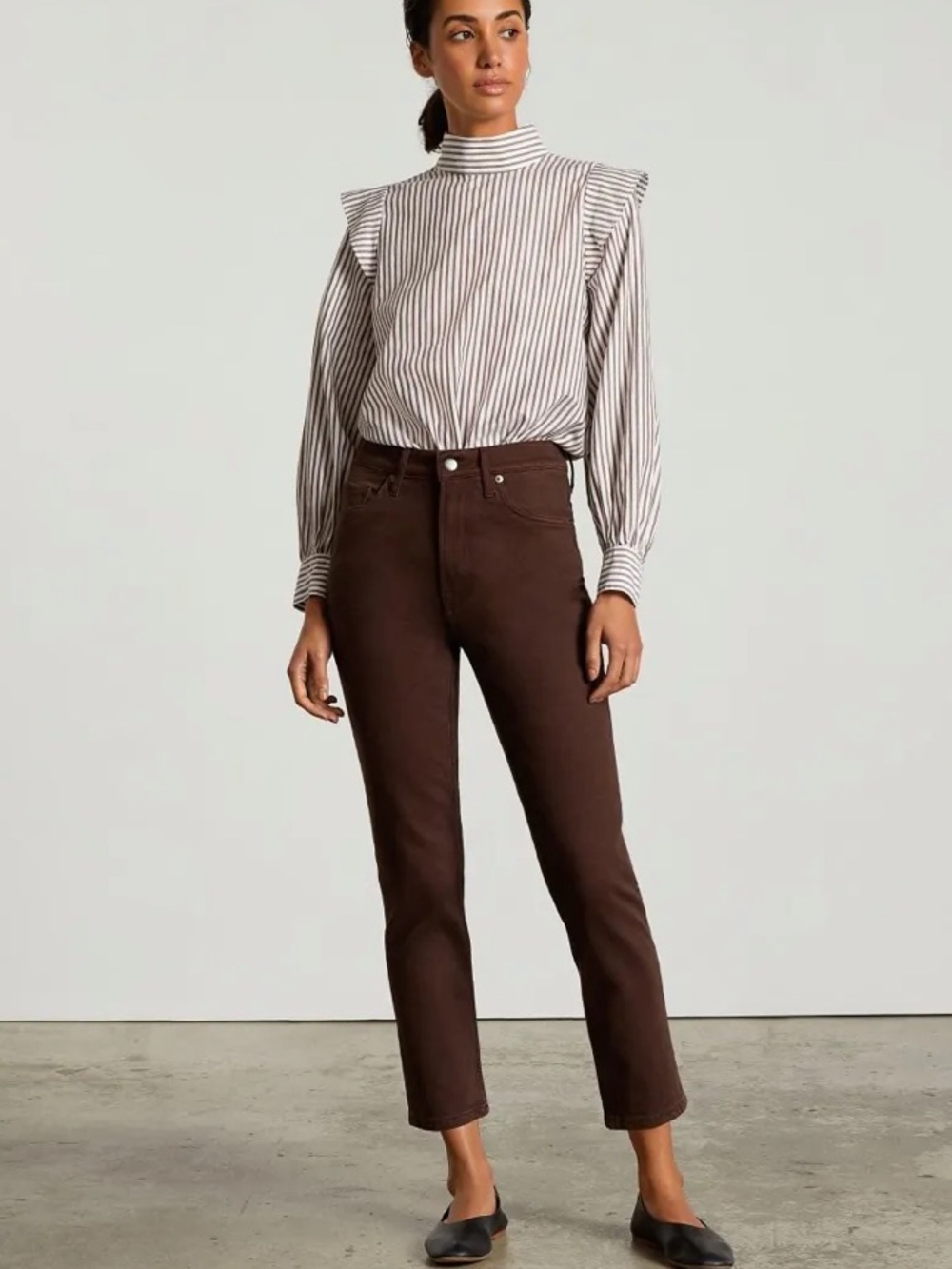 Everlane The Original Cheeky Jean Crop in Clove NWT Size 28